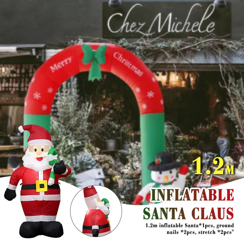 

Airblown Santa Claus 120cm Christmas Cute Inflatable Statue Supper Market 2019 Giant Inflatables Santa Claus Drop Shipping