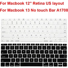 Для Macbook Pro 13 без сенсорной панели A1708 чехол для клавиатуры защитная пленка в американском стиле Защитная пленка для клавиатуры оболочка для Macbook retina 12 дюймов