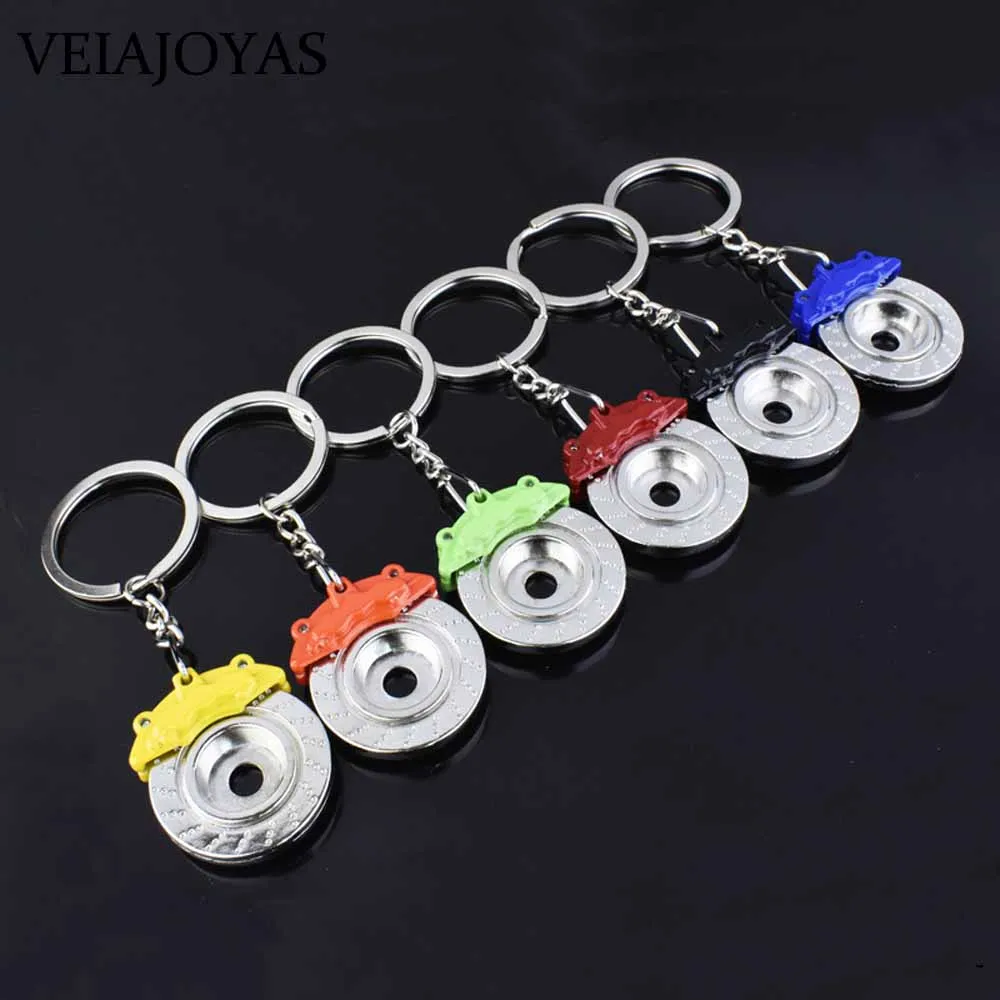 

6pcs/lot Car Keychain Brake Disc Styling Creative Mini Keyring Shock Absorbers Keychain Auto Wheel Keyring Accessories Wholesale