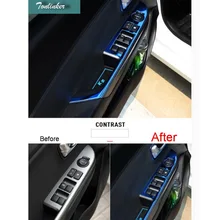 Tonlinker, чехол, наклейка для KIA K2 RIO 2011-16, автомобильный Стайлинг, 4 шт., нержавеющая сталь, дверь, интерьер, окна, кнопка подъема, наклейка