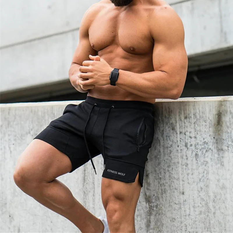 Мужские хлопковые шорты тренажерные залы Фитнес Бодибилдинг Повседневное тренировка для бегунов Брендовые спортивные короткие Штаны пот Штаны Спортивная Для мужчин