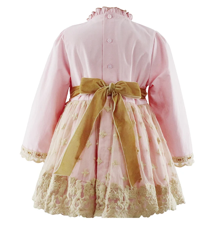 Испанское платье для маленьких девочек; праздничное платье принцессы для дня рождения; детское платье на крестины для девочек; розовое платье; fille; одежда для детей; 3 предмета