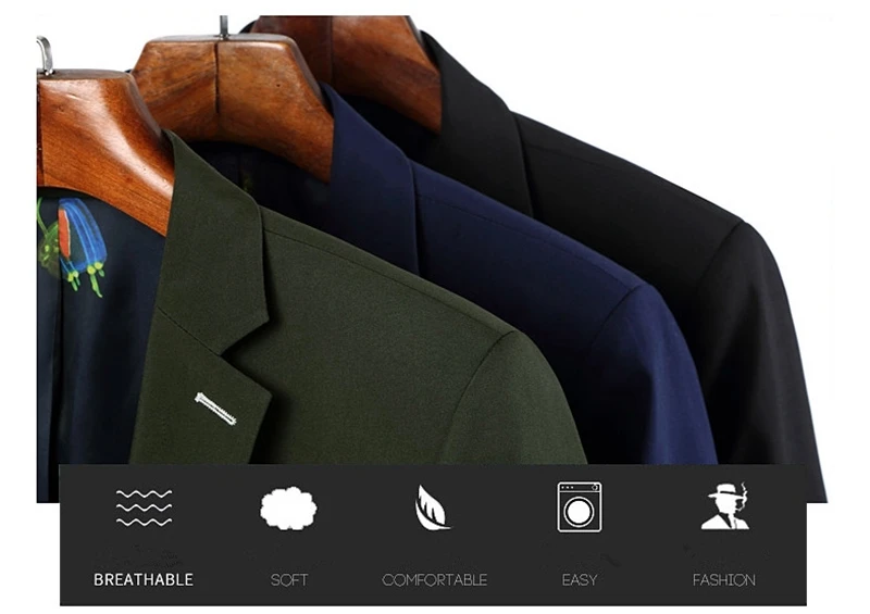  One Button Blazers Men Suits Luxury Solid Color Slim Fit Male Blazers Suits Wedding Jacket Coat Plus Size M-4XL (1)