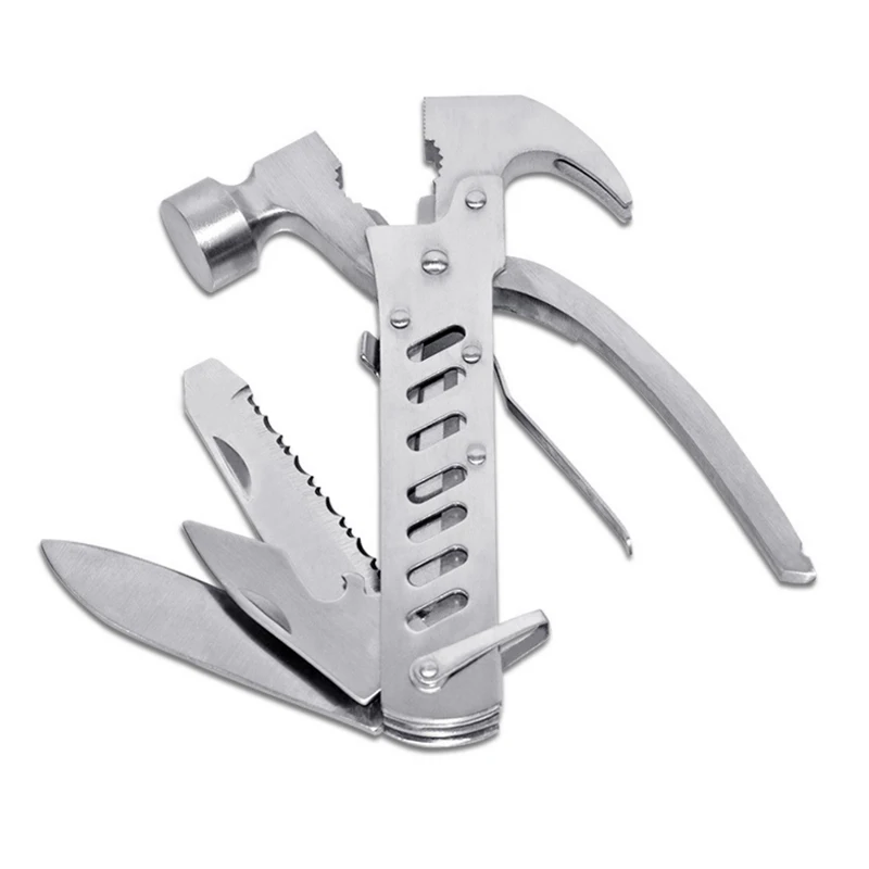 1pcs Stainless Steel Multifunction Nail Hammer Portable Multi Tools Universal Safety Hammer