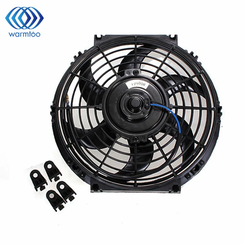 

10 Inch 80W Electric Radiator Intercooler Slimline Cooling Fan Push Pull With Mounting Kit Pack 12V