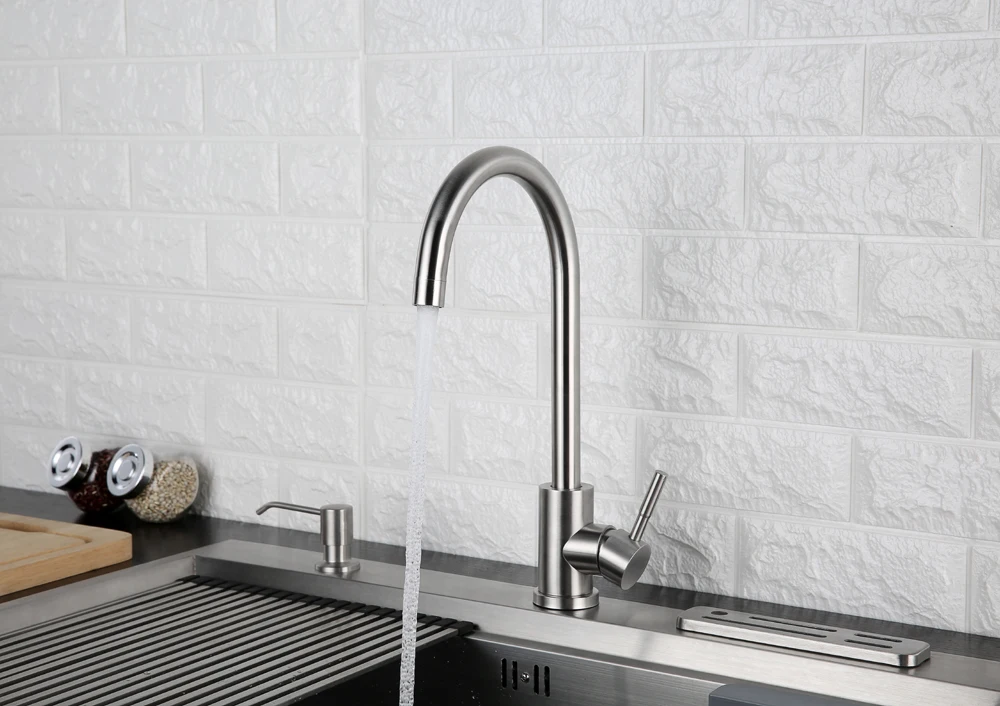 hm 360 Degree Cold and Hot Kitchen Tap Single Hole Water Tap SUS304 Stainless Steel Kitchen Faucets (8)