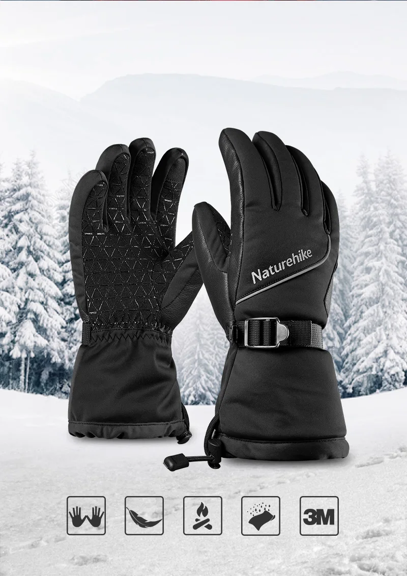 Luvas de lã Quente à Prova de Vento Luvas de Esqui Masculino ao ar Luvas à Prova Naturehike Inverno Feminino Livre Dwaterproof Água 2020 3 Esporte e Lazer