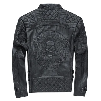 

2018 Brand Men Motorcycle Leather Jackets 3XL Man Motobiker Cool Coat Male Streetwear Mans Bomber Suits Windbreaker