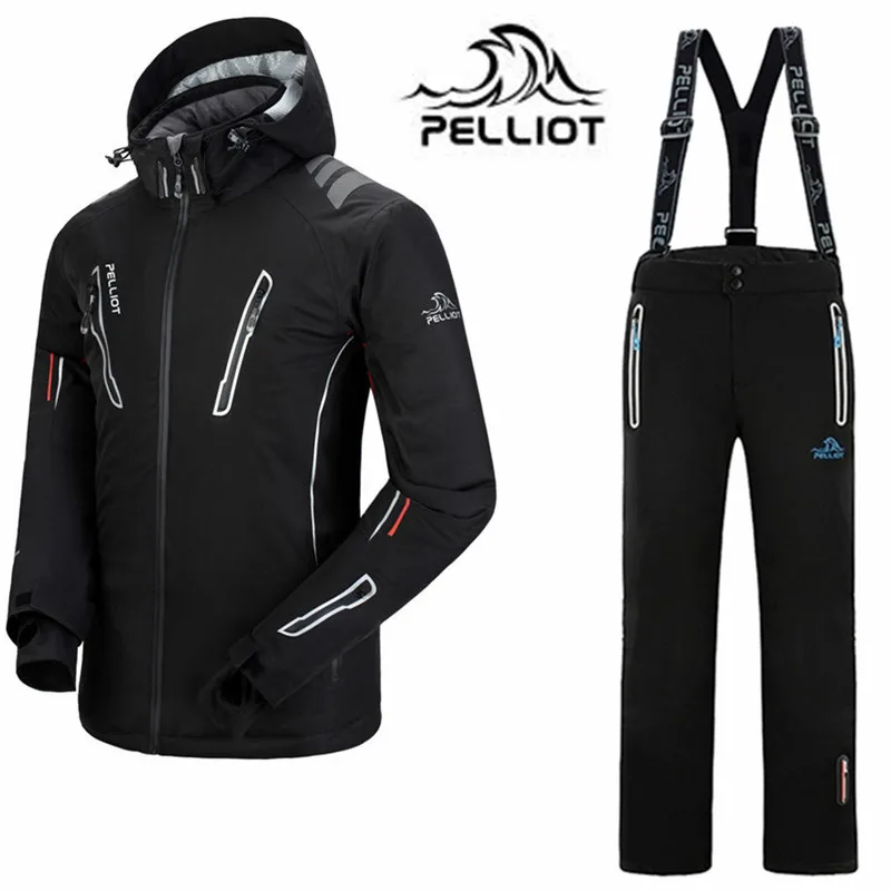 

Pelliot Brand Ski Suit Men Waterproof Ski Jacket Snowboard Pants -30 Super Warm Outdoor Ski Snowboarding Suits Winter Skiing Set