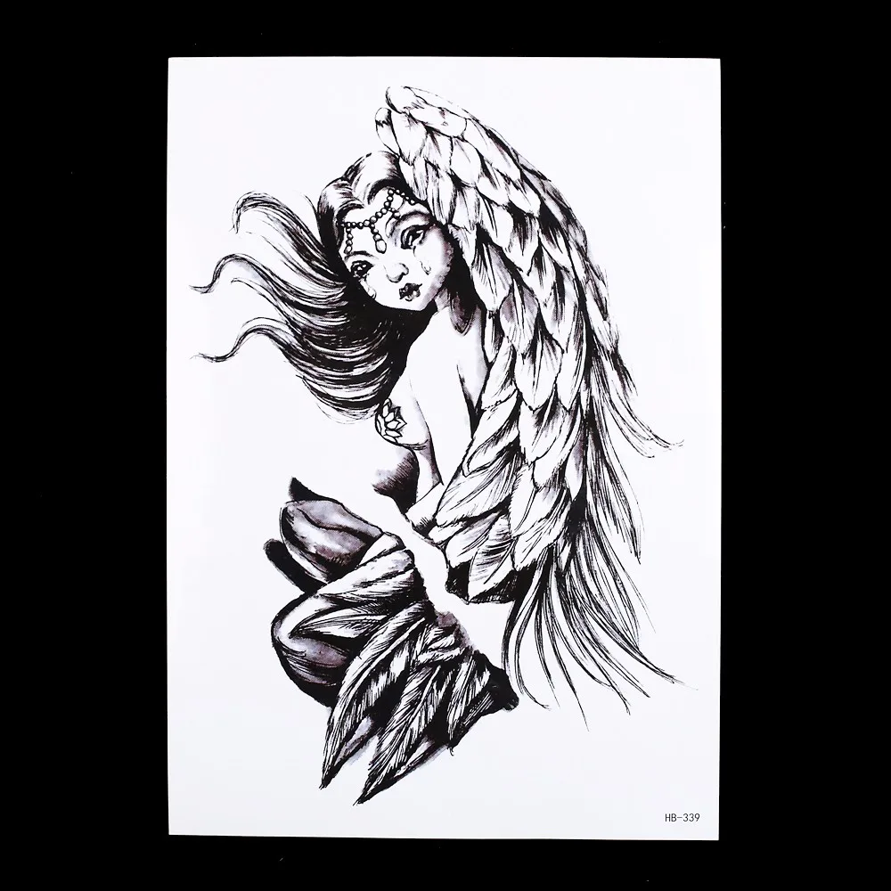 8 Pieces Mermaid Pattern Design Leg Body Art Tattoo Sticker Temporary Dragon Feather Decal Waterproof Tattoo Sticker Women HB#46 (4)