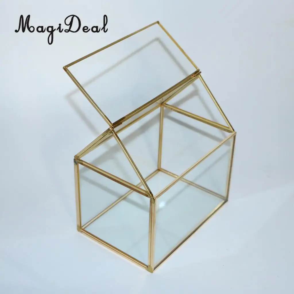 MagiDeal Irregular Glass Geometric Succulent  Planter Vase Box Terrarium Container#9
