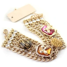 Крыло Yuk Tak Топ Мода Настоящее звено цепи завод любимый очаровательный искусственный цветок бабочка полые браслеты