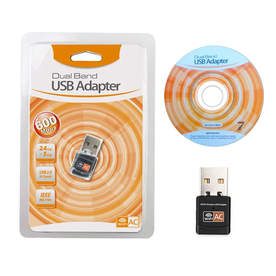 600Mbps Dual Band 2.4G  5GHz USB Wifi Adapter (1)