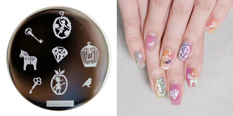 

2016 Hot Exclusively hehe-09 Horse Manicure Templat DIY Nail Art Pattern Image Stamp Polish Stamping Plates 1PC Free Shipping