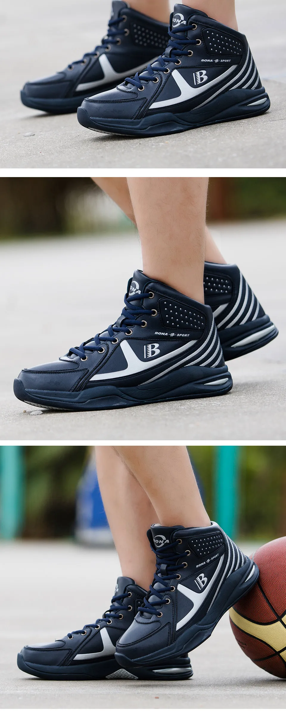 BONA/Новое поступление, стильные мужские баскетбольные кроссовки на шнуровке, мужская спортивная обувь, уличные беговые кроссовки, удобные, быстрая