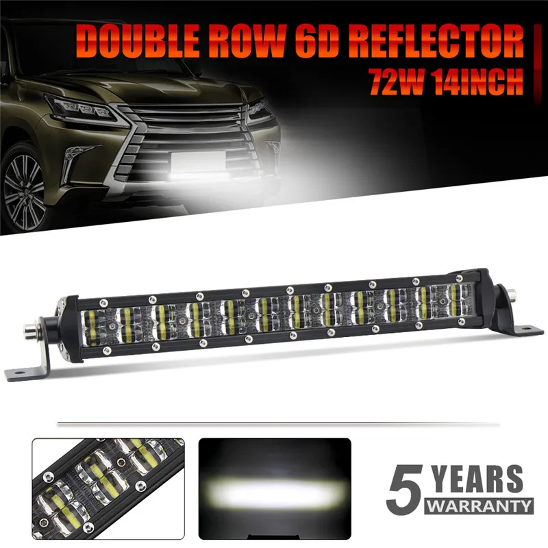 CO LIGHT Led Offroad Light Bar 6D 32inch 180W Led Bar Combo Auto Driving Work Lights for Truck Boat SUV ATV 4x4 4WD Jeep 12V 24V - Цвет: 6D 14 inch 72W