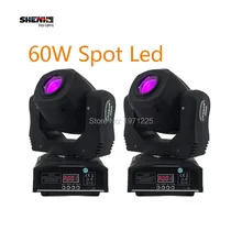 (2 шт.) Новый 60 Вт свет пятна с гобо Мини пятно 60 Вт LED Moving головной свет DMX 9/11 ЧС профессиональный светодиодные огни этапе DJ пятно