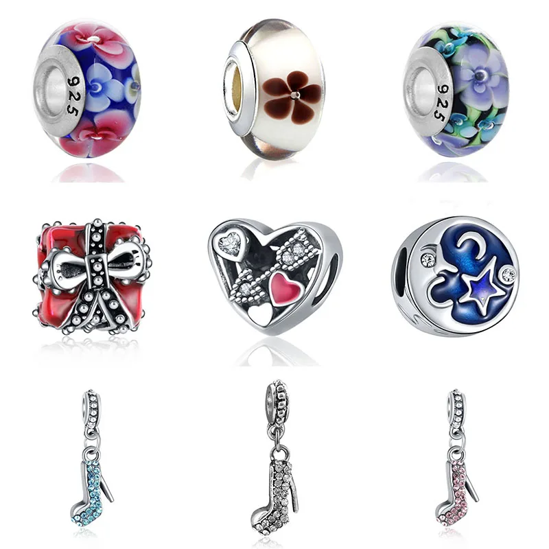 Fit charms plata de ley 925 браслет Ювелирная бижутерия с кристаллом Шарм горка Pendantss Морская звезда бусины в античном стиле DGB458