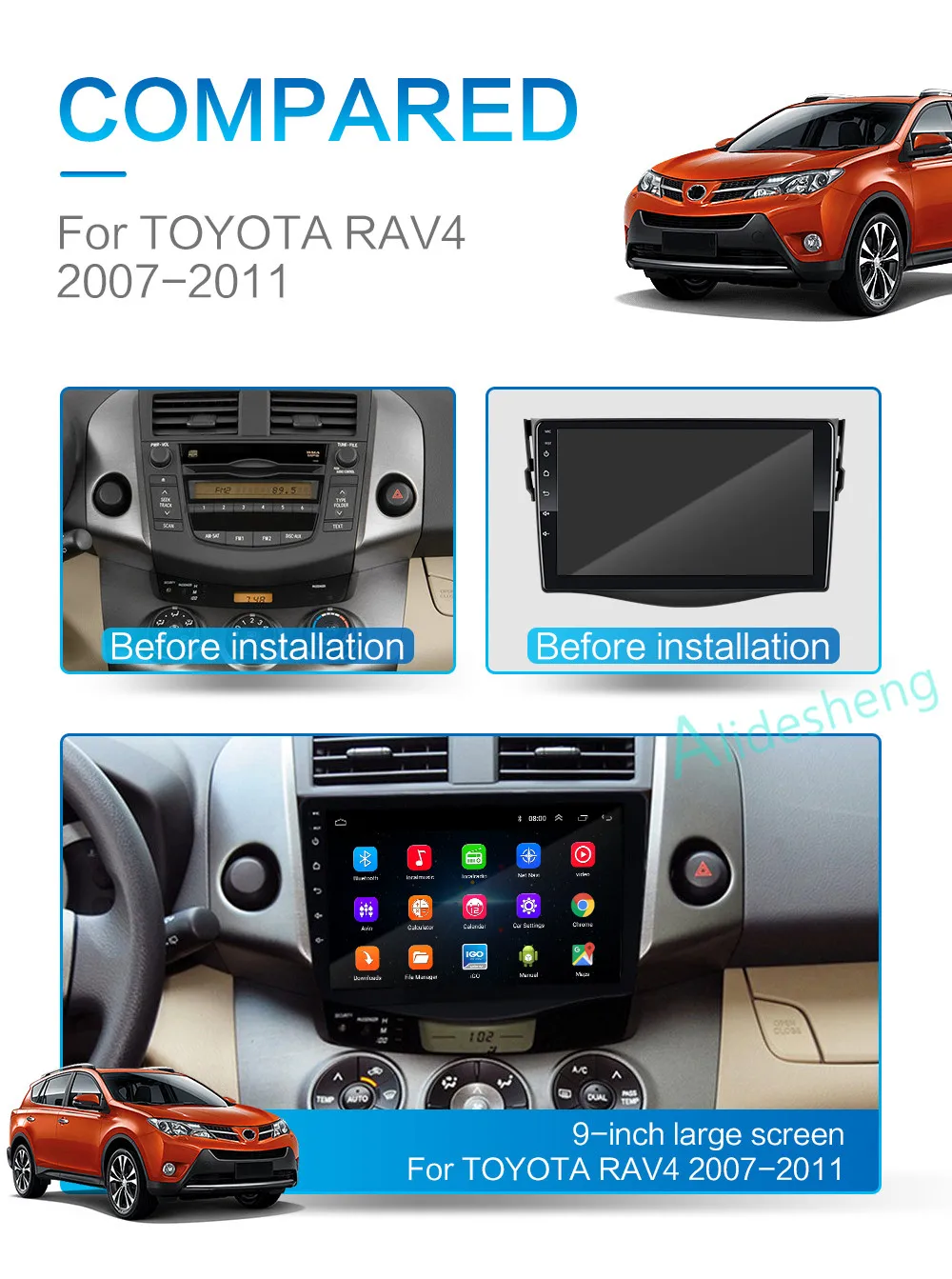 2G+ 32G 2.5D 2Din Android 8,1 автомобильный dvd мультимедийный плеер gps для RAV4 Rav 4 2007 2008 2009 2010 2011 navigatio WiFi BT