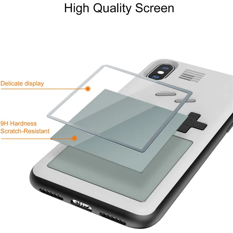 Creative Gameboy Cell Phone Case Playable Case with Built-in Tank War Tetris Game Phone Case