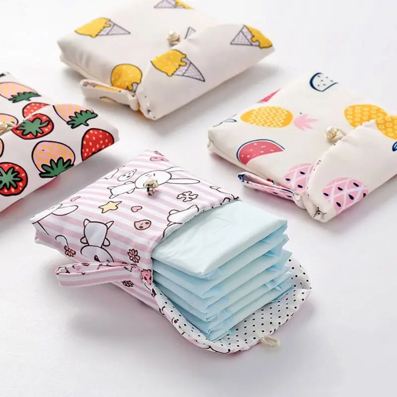 Cute Girl Sanitary Napkin Towel Pads Small Bag Purse Holder Organizer FBDC
