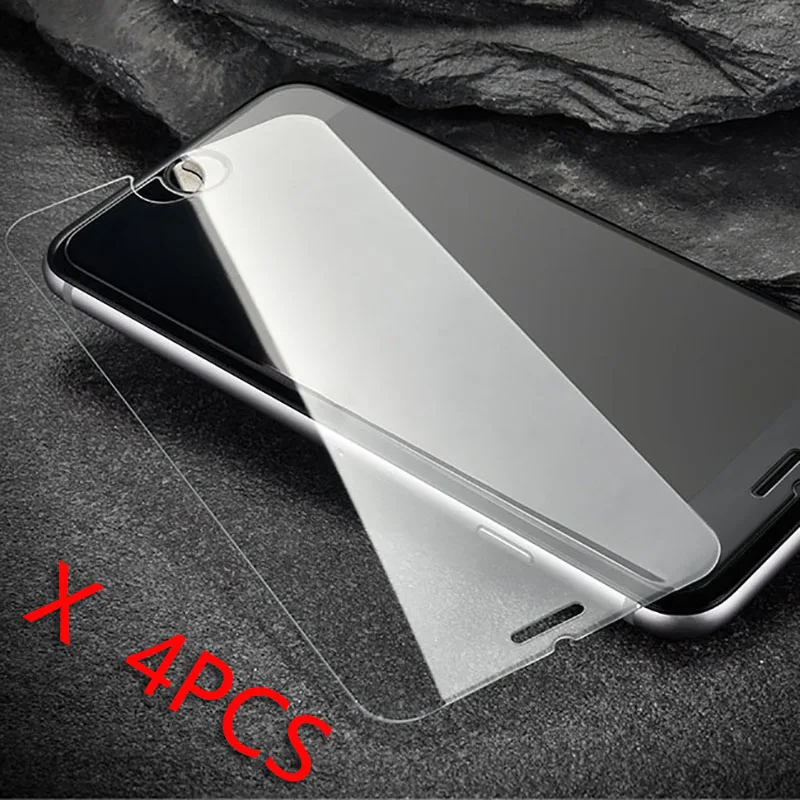 

4Pcs For iphone 8 Plus For Apple iphone 4 4s 5 5s 5c SE 6 6s 7 Plus Screen Protector Tempered glass Film 9H 2.5D Arc glass