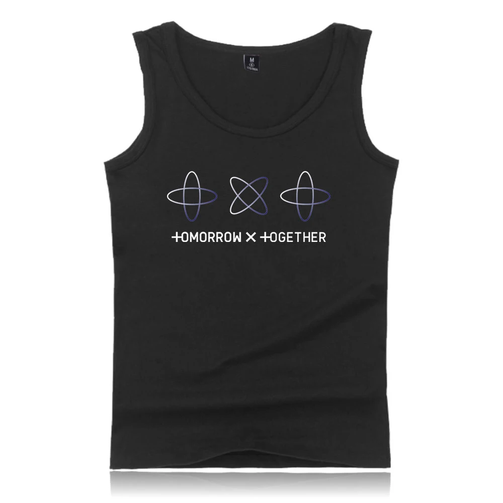 Летние майки повседневные Tomorrow X Together с принтом Kawaii без рукавов Женская одежда горячая Распродажа Kpops плюс размер 4XL