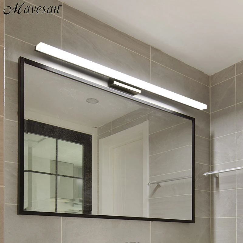 

led mirror light stainless steel AC85-265V Modern Wall lamp bathroom lights 40cm 60cm 80cm 100cm 120cm wall sconces apliques