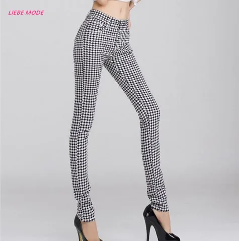 houndstooth skinny trousers