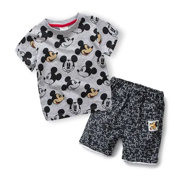 2-6 years Baby Children Clothing Set Miki T-Shirt Short 100% Cotton Sports suit Summer Tracksuit Casual Outfits Boy Clothes Set 1