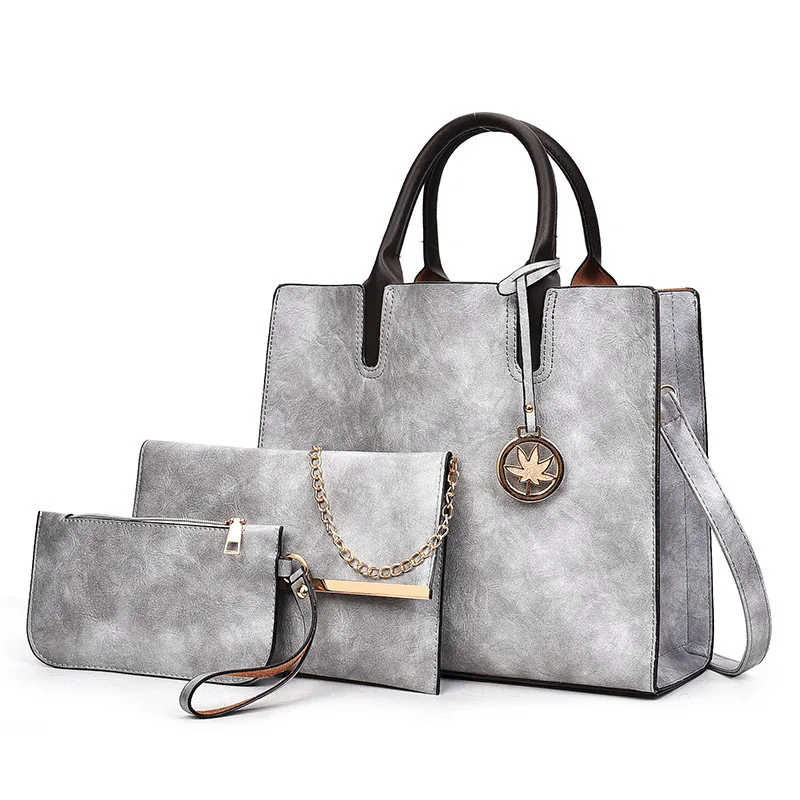 

Miyahouse 3PCS/SET Korean Style Crossbody Bag For Women Solid Color Fashion Messenger Bag Female PU Leather Shoulder Bag Lady