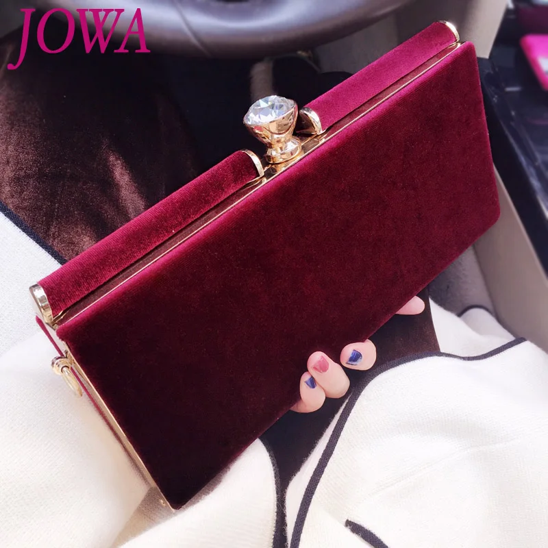 

2017 New Design Women's Fashion Day Clutches Diamond Velvet Handbags Vintage Evening Bags Wedding Party Bride Clutch Night Purse