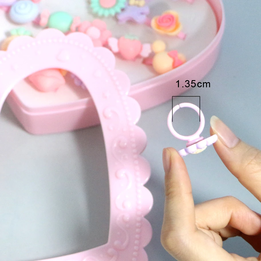 Модная игрушка милое кольцо 20 шт. с подарочной коробкой набор для девочки ролевые игрушки ювелирные аксессуары, пластиковое кольцо цветок фрукты для детей