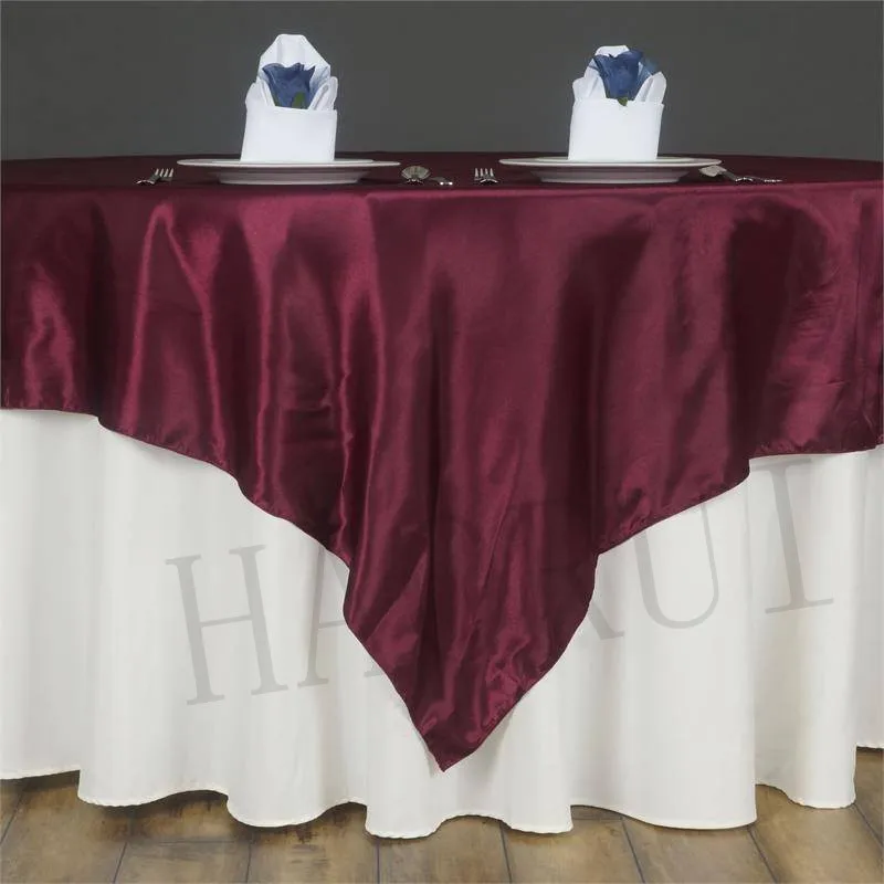 Buy Free Shipping 10pcs Burgundy 85x85" Satin Dining