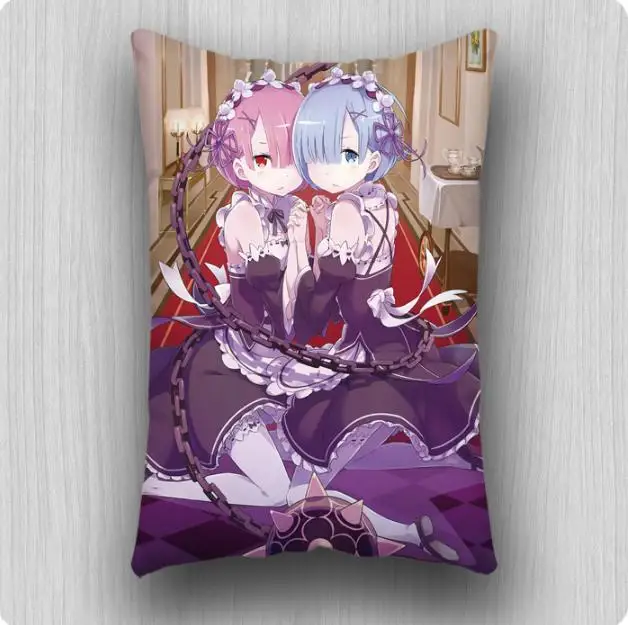 

Re Zero kara Hajimeru Isekai Seikatsu Anime Rem Throw Pillow cover 2 sides 40x60cm