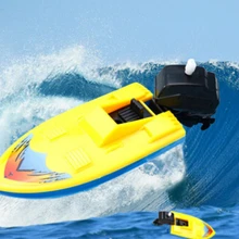 Пластиковая лодка на цепочке для детей, играющая в воде, плавательная моторная лодка, лавочка, заводные игрушки