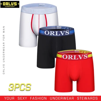 

ORLVS 3PC/LOT Men Male Underwear Men Boxer Men Sexy Underpants Men Panties Comfortable Boxer Breathable Shorts cuecas