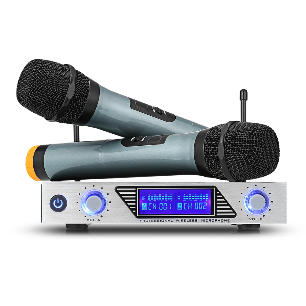 

MV-878 Wireless Handheld Microphone UHF System Dual Channel Dynamic Cartridge Microphone Set With 2 Mic 1 Receiver