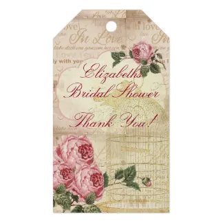 

2x3.5inch Vintage Romantic Chic Bridal Shower Thank You Gift Tags