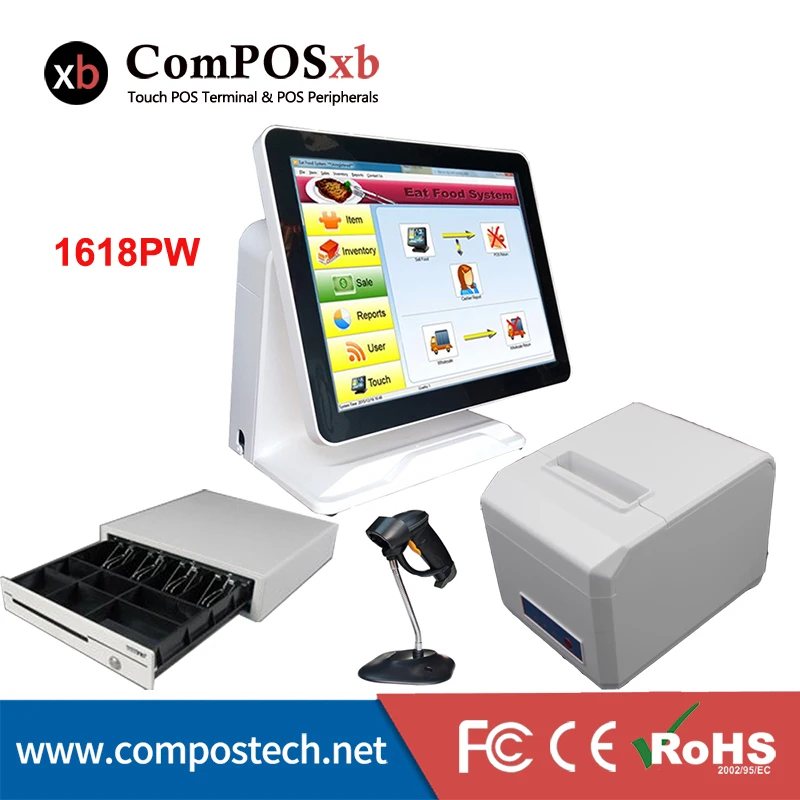 

Nice white POS system 15 inch Touch Screen Billing Machine/All in One POS/ Restaurant Cash Register with Free Shipping