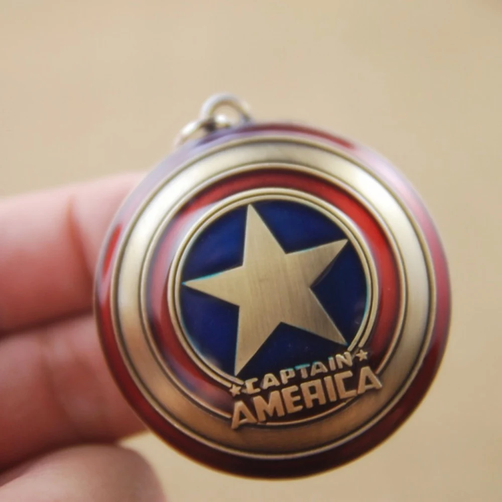 

Marvel jewelry Anime Key Chain Super Hero Captain America Shield Pendant keyring Car Key Chain Accessories Men Keychain