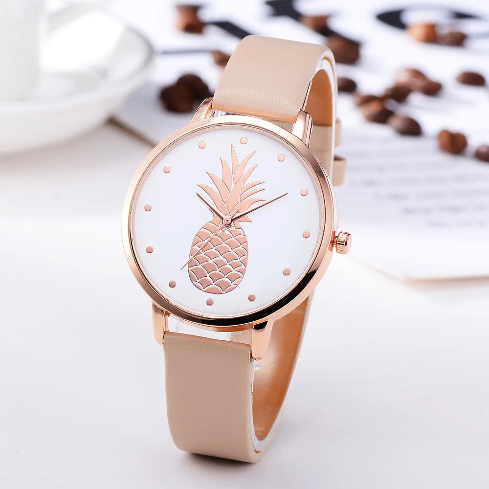 Relogio Feminino часы женские часы с модным принтом ананаса Брендовые женские наручные часы Элегантная мода Kadin Saatleri