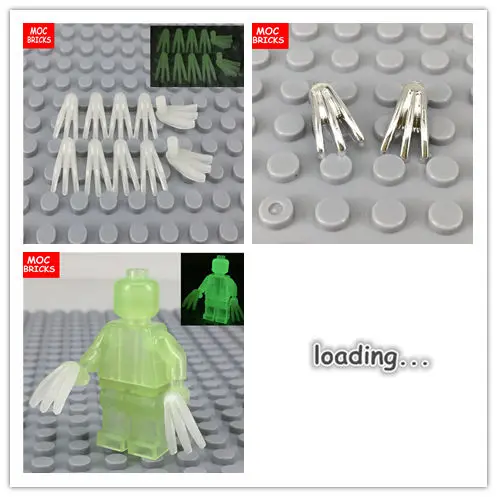 

MOC Bricks Glow in the Dark figure claws Fighter Weapon Tool DIY Toy Educational Building Blocks bricks children gifts