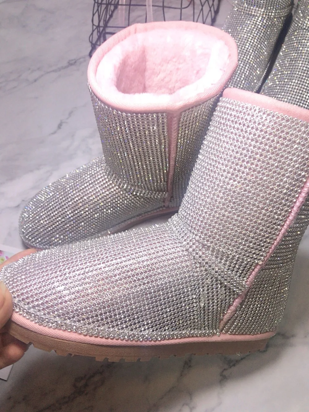 bling flat boots
