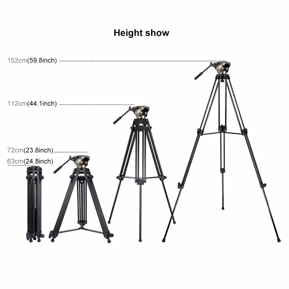 Puluz Heavy Duty видеокамера Алюминий сплав штатив с жидкости Перетащите штатива для Canon Sony цифровых зеркальных фотокамер Nikon SLR Камера