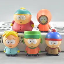 5pcs/set 5cm South Park 2018 Mini PVC Action Figure Toys Dolls New Free Shipping model building