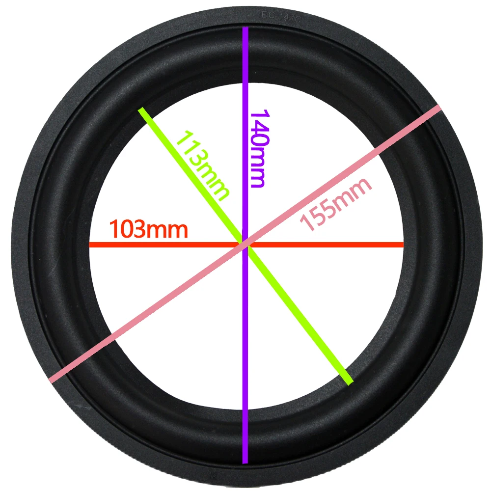 High Quality 2Pcs 6.5 inch 6.5'' EC-141C Woofer / Bass Speaker Repair Rubber Surround (155mm /140mm 113mm 103mm) New | Электроника