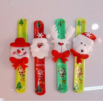 

24pcs Christmas Wrist Strap Party Out Decoration Supplies Kids new year's Toys enfeites de natal Gift Santa Claus Snowman Deer