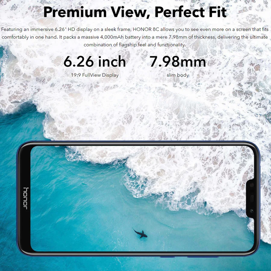 Оригинальный honor 8c мобильный телефон 6 26 &quot4 ГБ ОЗУ 64 Гб ПЗУ Snapdragon 832 Android 8 1 13.0MP + 2.0MP