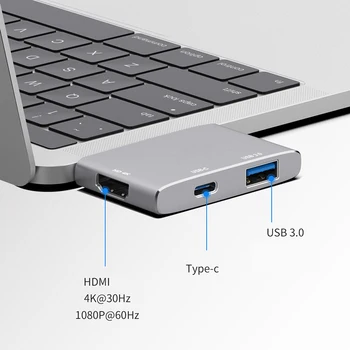 

Fealushon Docking Station Type C Plug HDMI USB 3.0 PC Power Delivery USB Hub for Laptop Macbook Pro Dock Station
